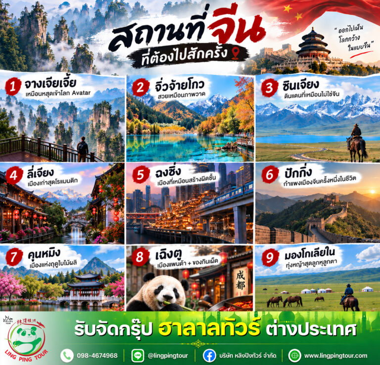ภาพรวม 9 สถานที่เที่ยวจีน โดยหลิงปิงทัวร์
